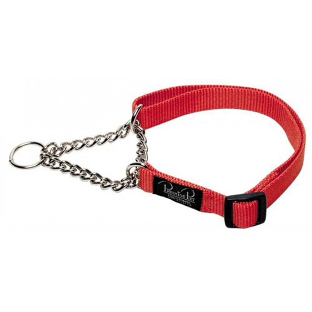 Prestige Adjustable Semi Choke Dog Collar, Red ( 10-16")