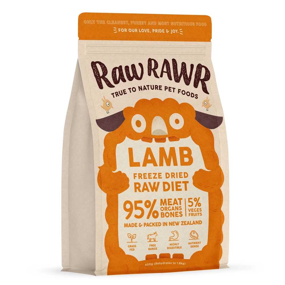 Raw Rawr Balanced Lamb Freeze Dried Raw Diet For Dogs 0.88 lbs (400 g)