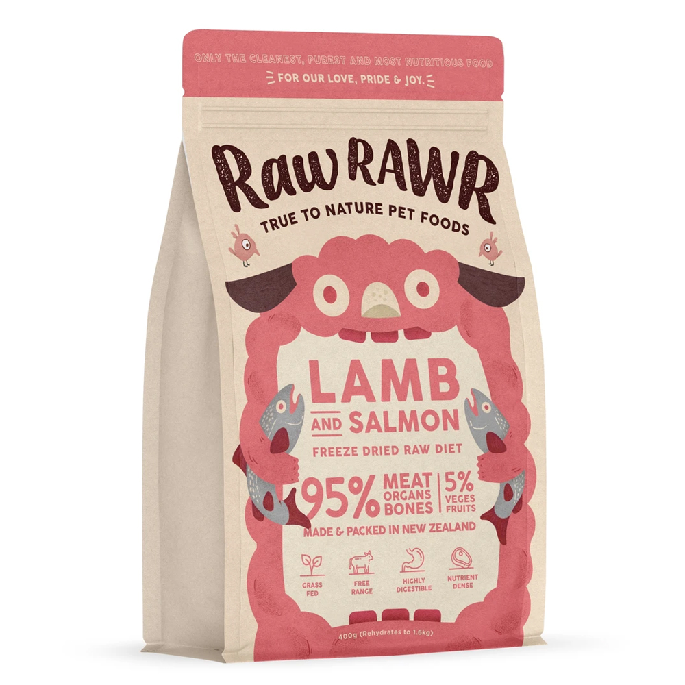 Raw Rawr Balanced Lamb & Salmon Freeze Dried Raw Diet For Dogs 0.88 lbs (400 g)