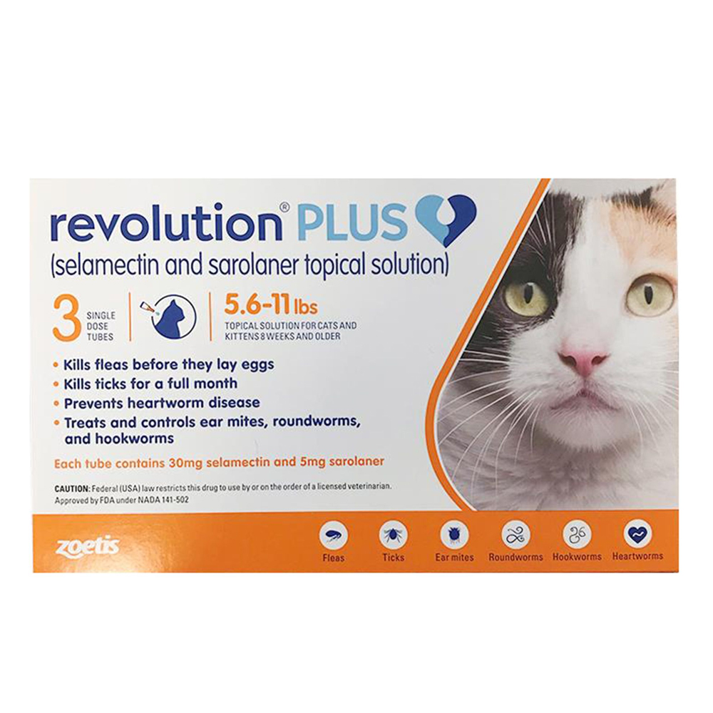 Revolution Cat Plus Medium 3pk 2.5-5kg Orange