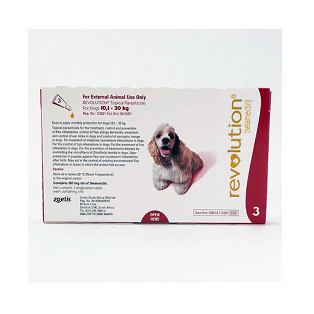 Revolution Red Medium Dog 10-20Kg 6Pk Ex