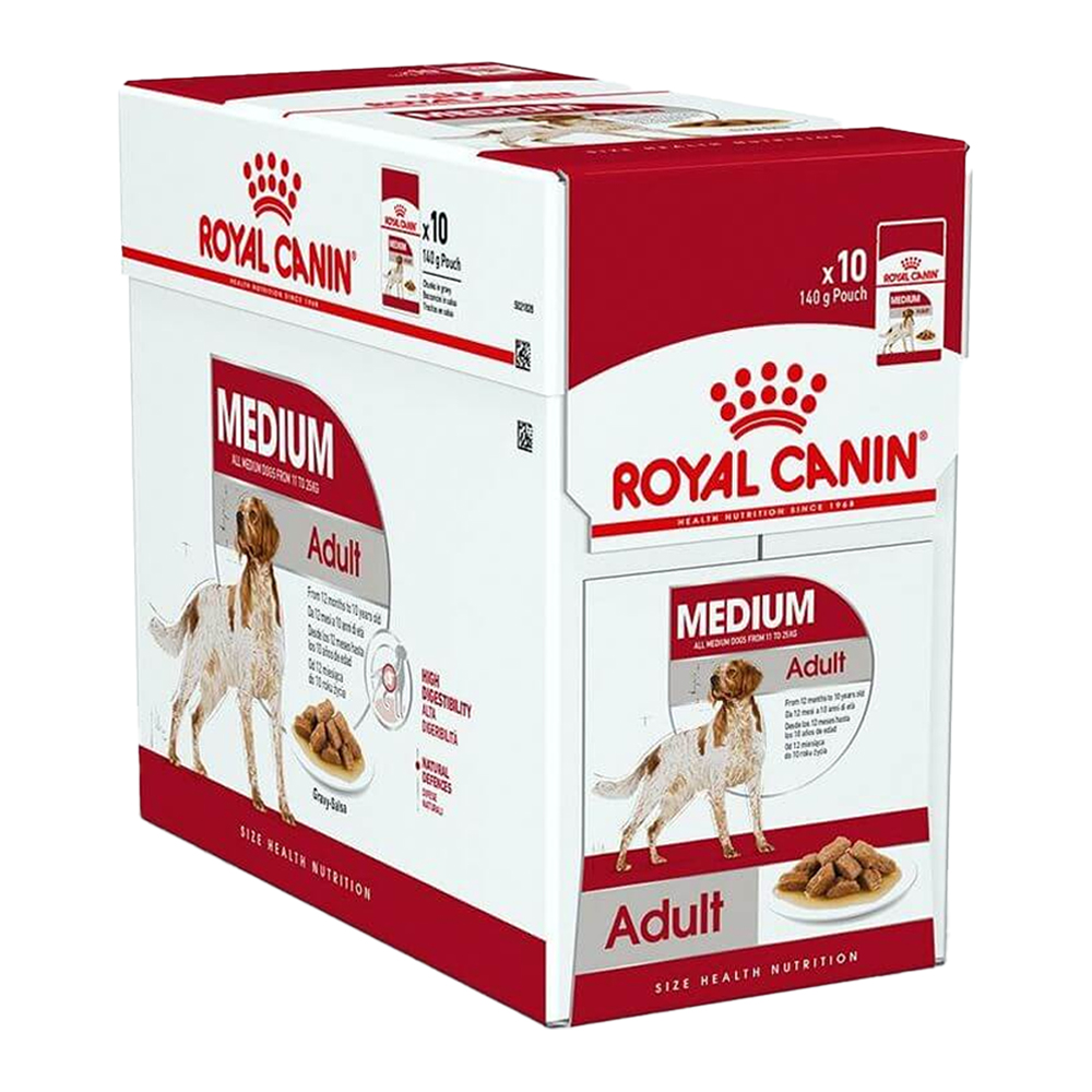 Royal Canin Medium Adult Pouch Dog Food (10 x 140 gms)