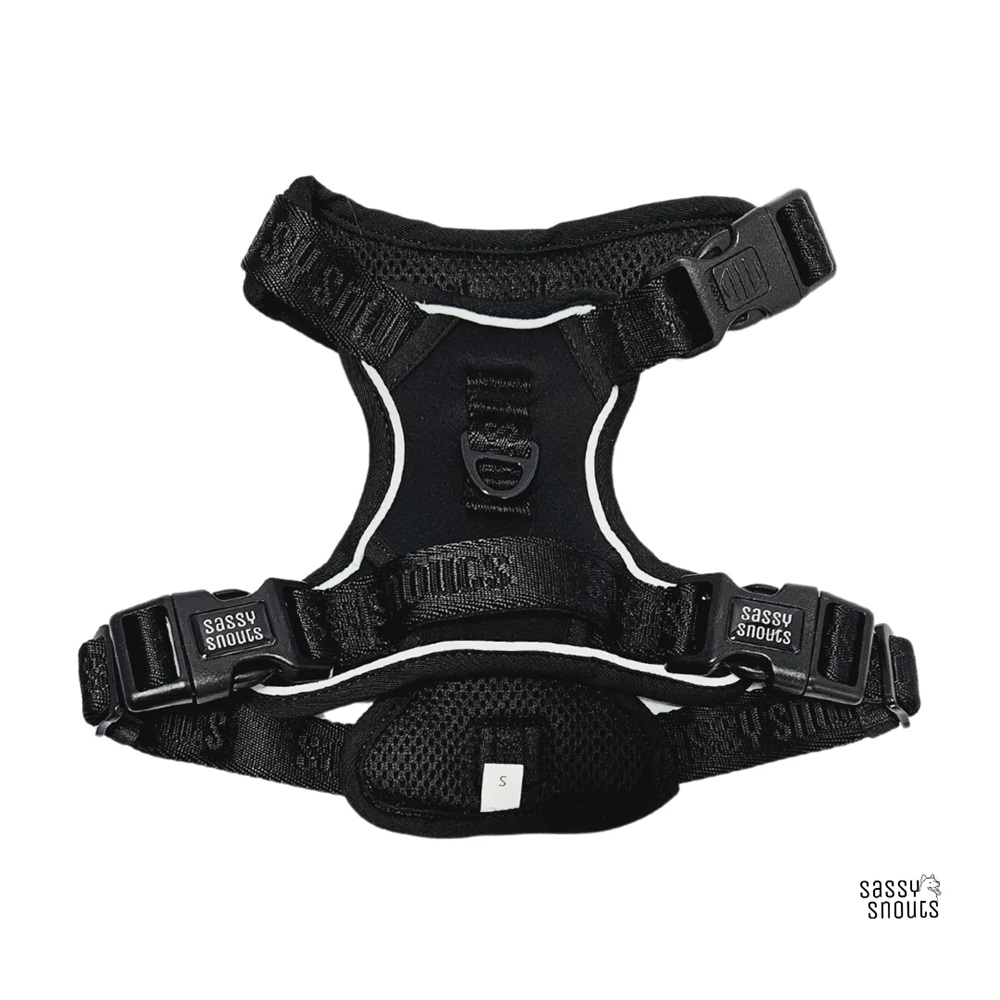 Sassy Snouts Signature Dog Harness in Luxe Black Gen 2.0 L