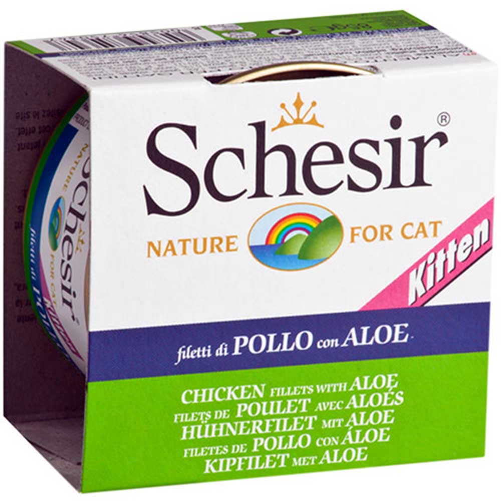 Schesir Kitten Chicken Fillet with Aloe Canned Cat Food [Weight : 85 g]