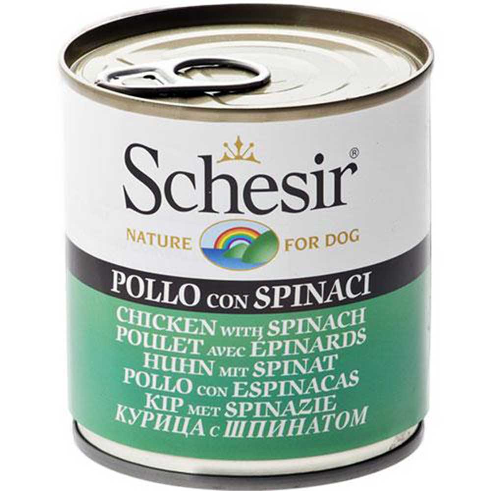 Schesir Chicken with Spinach Canned Dog Food [Weight : 285 g]