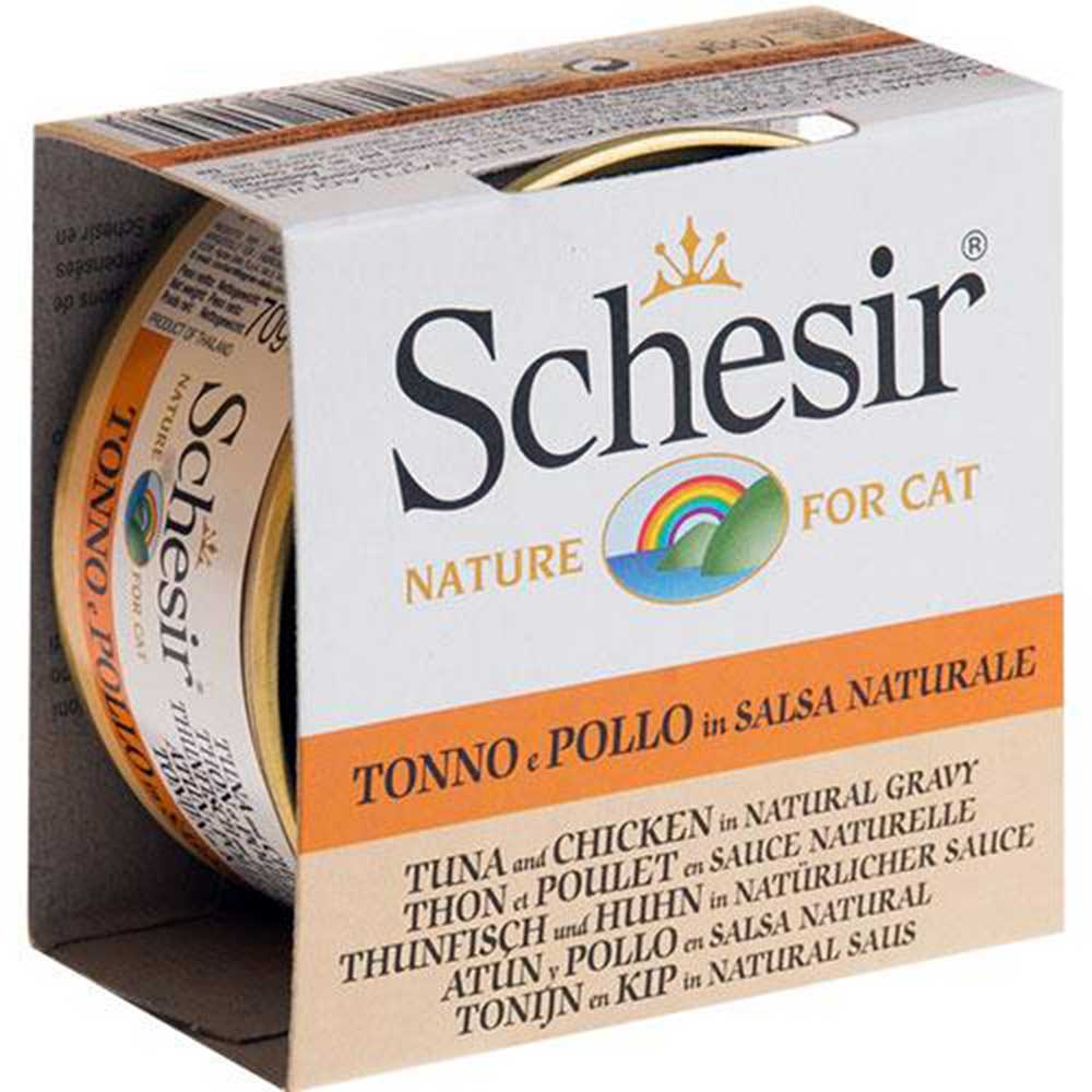 Schesir Tuna and Chicken in Natural Gravy Canned Cat Food [Weight : 70 g]