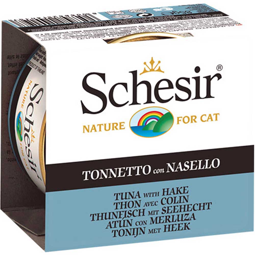 Schesir Tuna with Hake Canned Cat Food [Weight : 85 g]