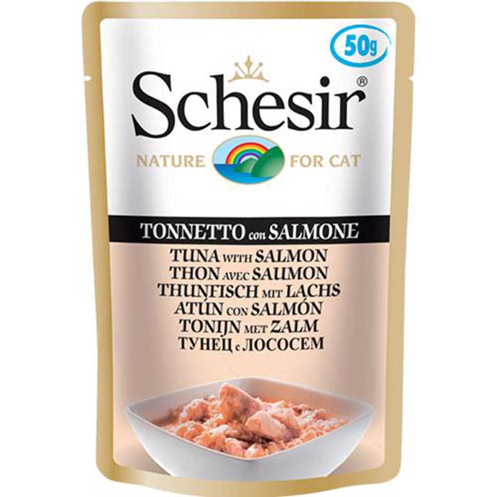 Schesir Cat Food Pouch - Tuna with Salmon [Weight : 50 g]