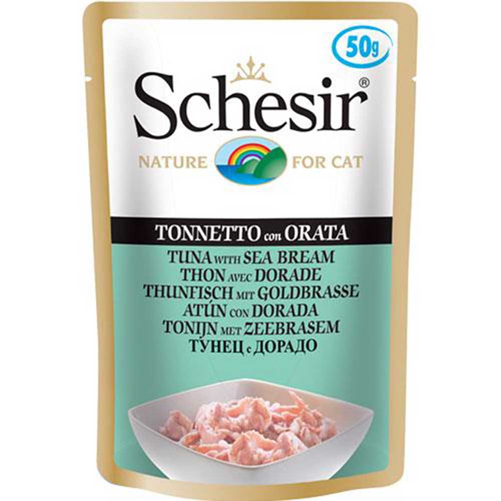 Schesir Cat Food Pouch - Tuna with Seabream [Weight : 50 g]