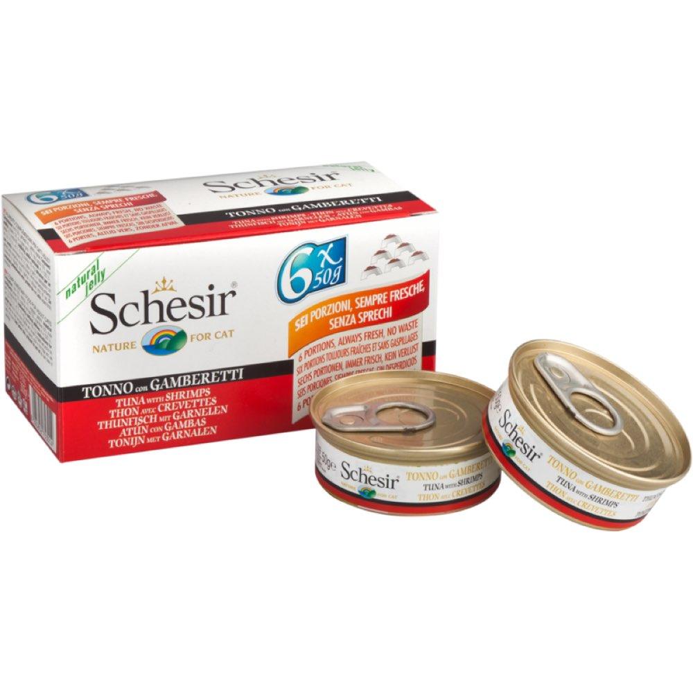 Schesir Tuna w Shrimps Cat Food 6x50g