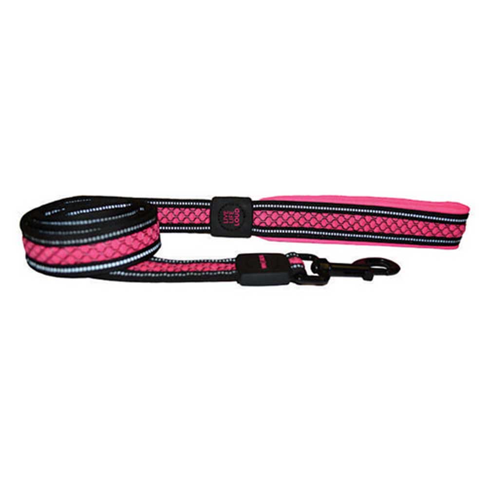 Scream Reflective Padded Leash Loud Pink for Dogs - 2.5cm x 120cm