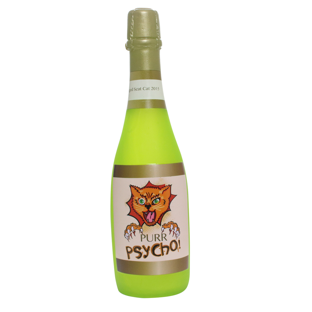 Silly Squeaker Wine Bottle Purr Psycho