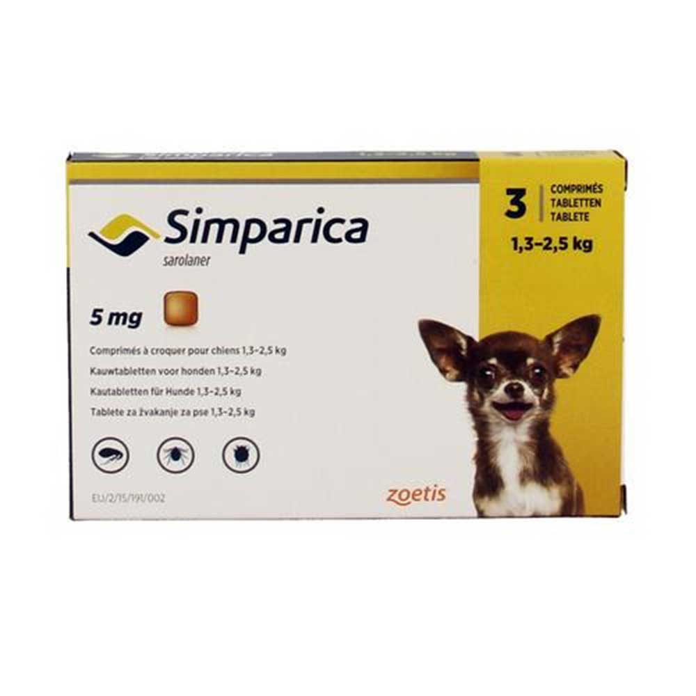 Simparica Chewable Tablets For Dogs 1.3-2.5 kg / 03-06 lbs