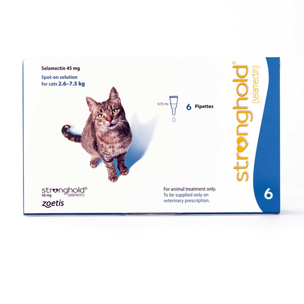 Stronghold Flea And Heartworm Spot-on For Cats 2.6-7.5 kg (5.7-15.5 lbs) 6 Pack