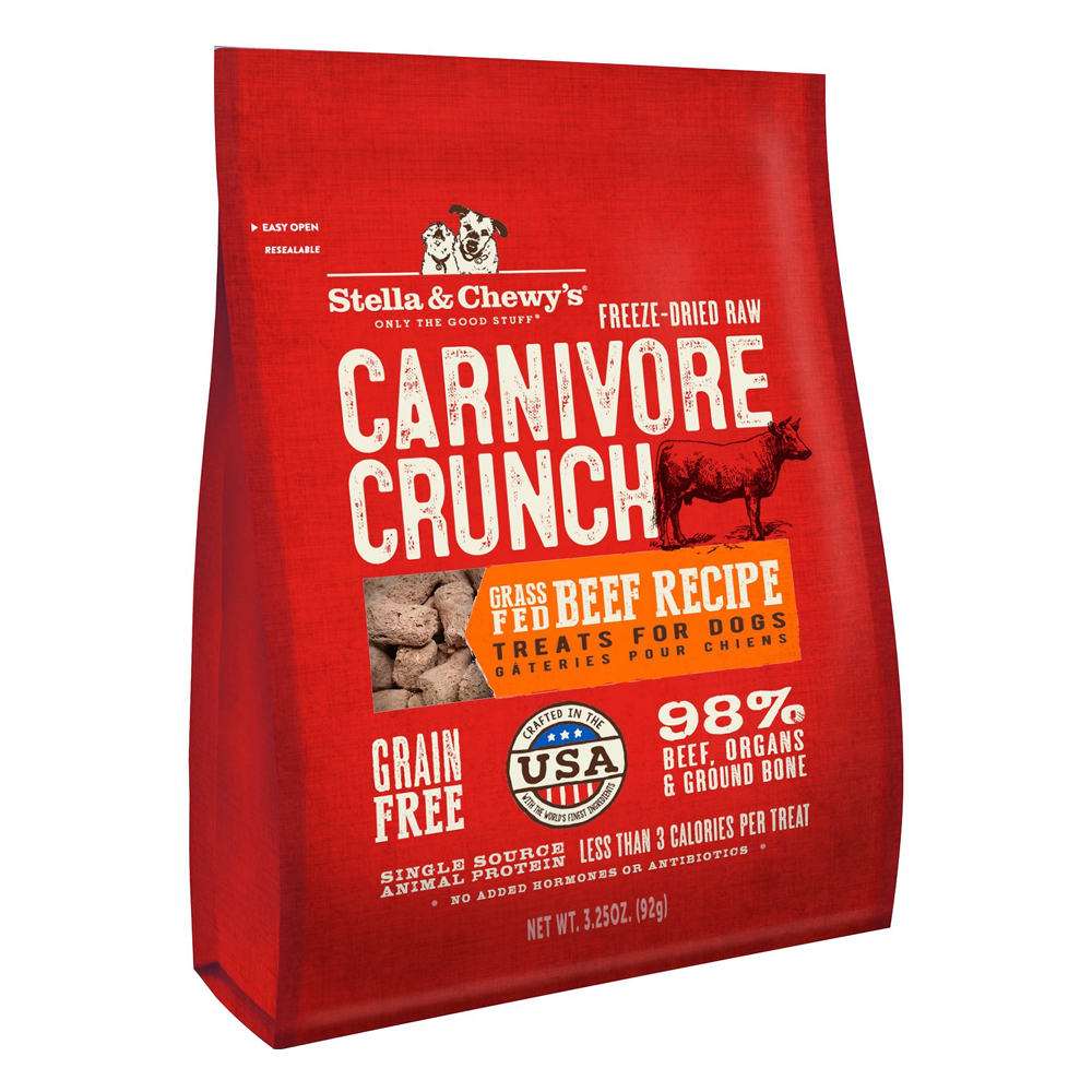 Stella & Chewy's Freeze-Dried Raw Carnivore Crunch Grass-Fed Beef Recipe Treat For Dogs