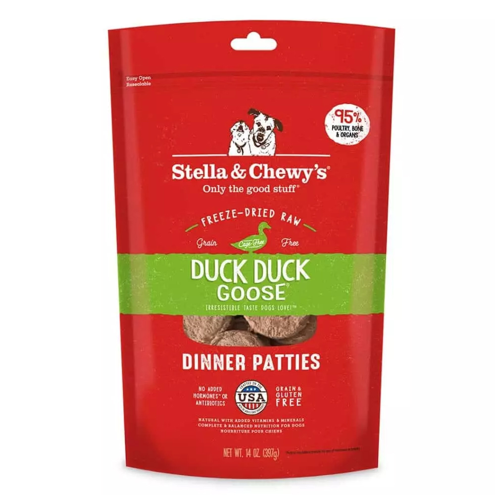 Stella & Chewy Duck Duck Goose Freeze-Dried Dinner Patties For Dogs, 14 oz (397 g)