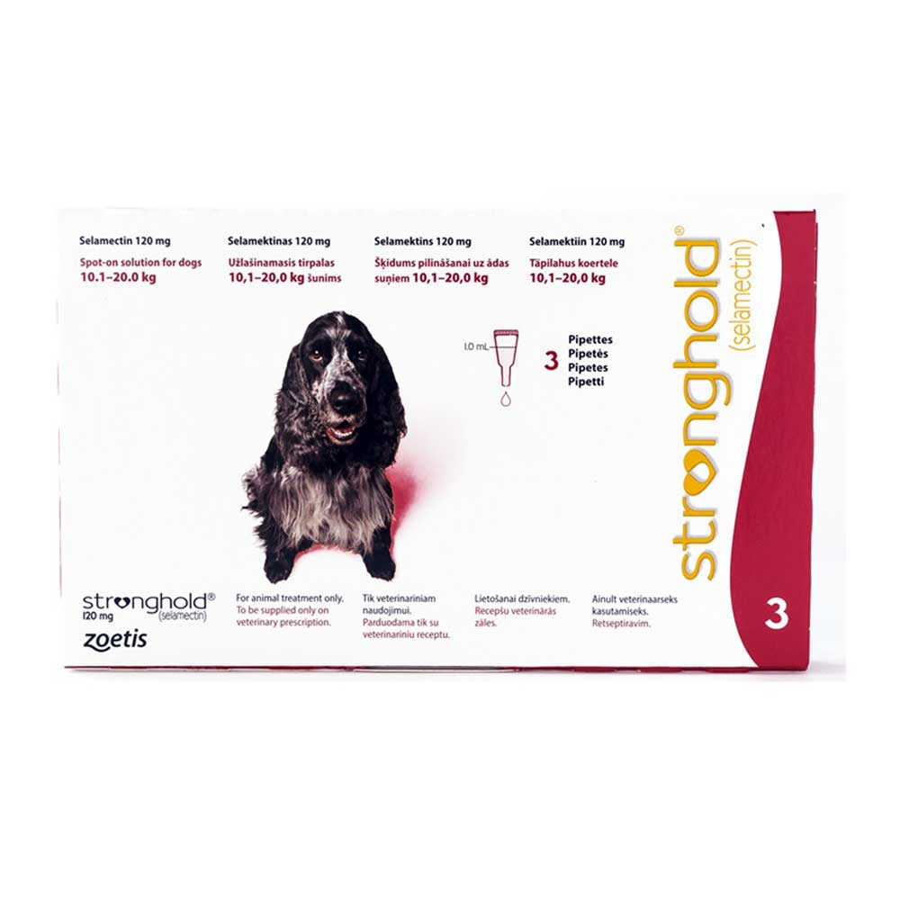 Stronghold Flea And Heartworm Spot-on For Dogs  10-20 kg (22-44 lbs) 3 Pack