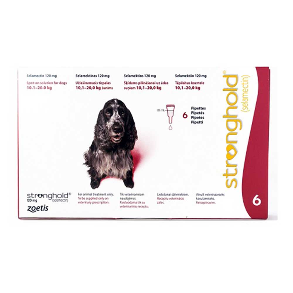 Stronghold Flea And Heartworm Spot-on For Dogs 10-20 kg (22-44 lbs) 6 Pack