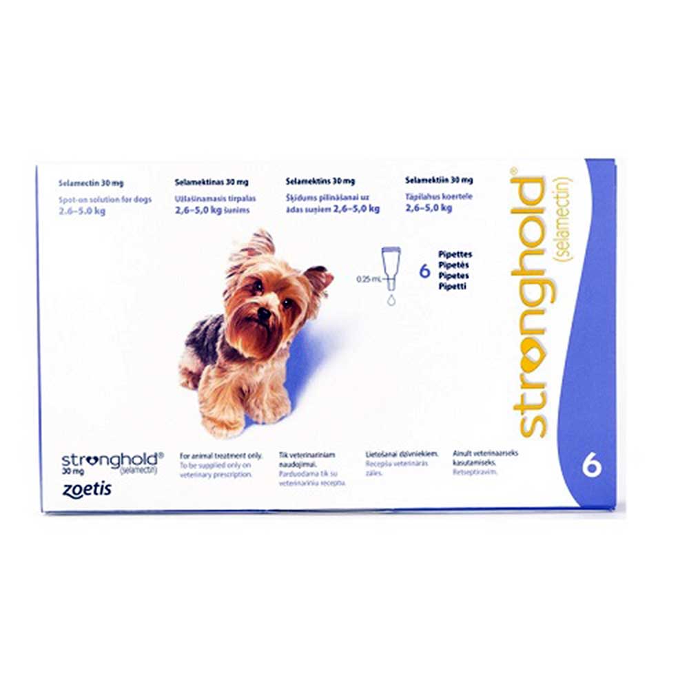 Stronghold Flea And Heartworm Spot-on For Dogs  2.6-5 kg (5-10 lbs) 6 Pack