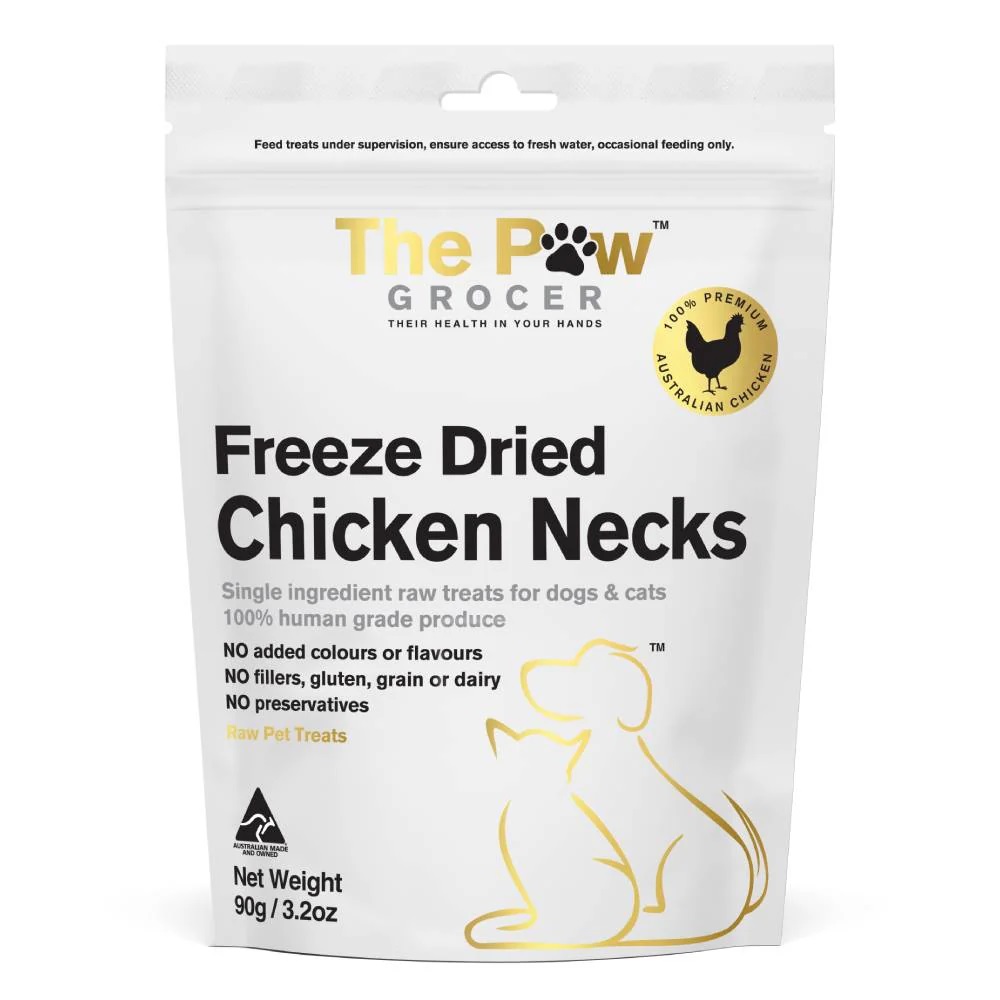 The Paw Grocer Freeze Dried Chicken Necks Treats For Dog & Cat 90g