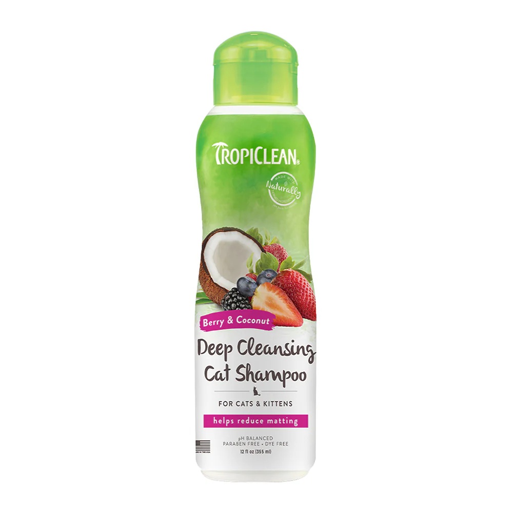 Tropiclean Berry And Coconut Deep Cleansing Cat Shampoo 12oz