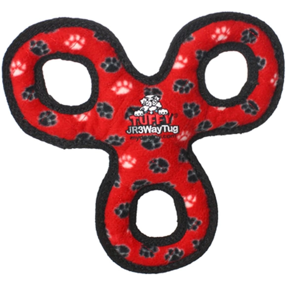 Tuffy Jr 3WayTug Red Paw