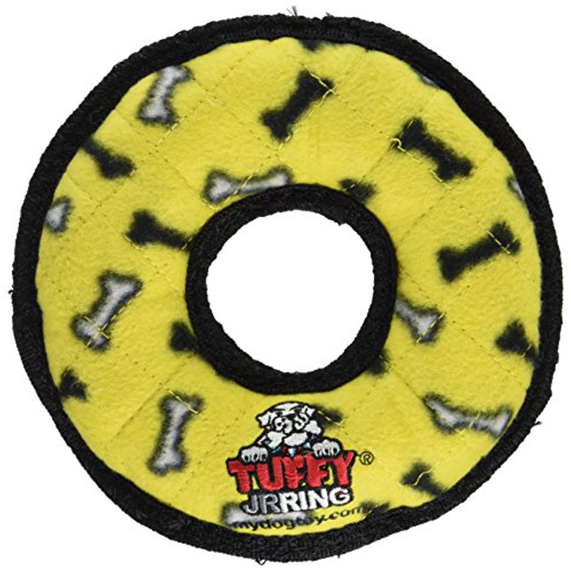 Tuffy Jr's Ring Dog Toy, Yellow Bone