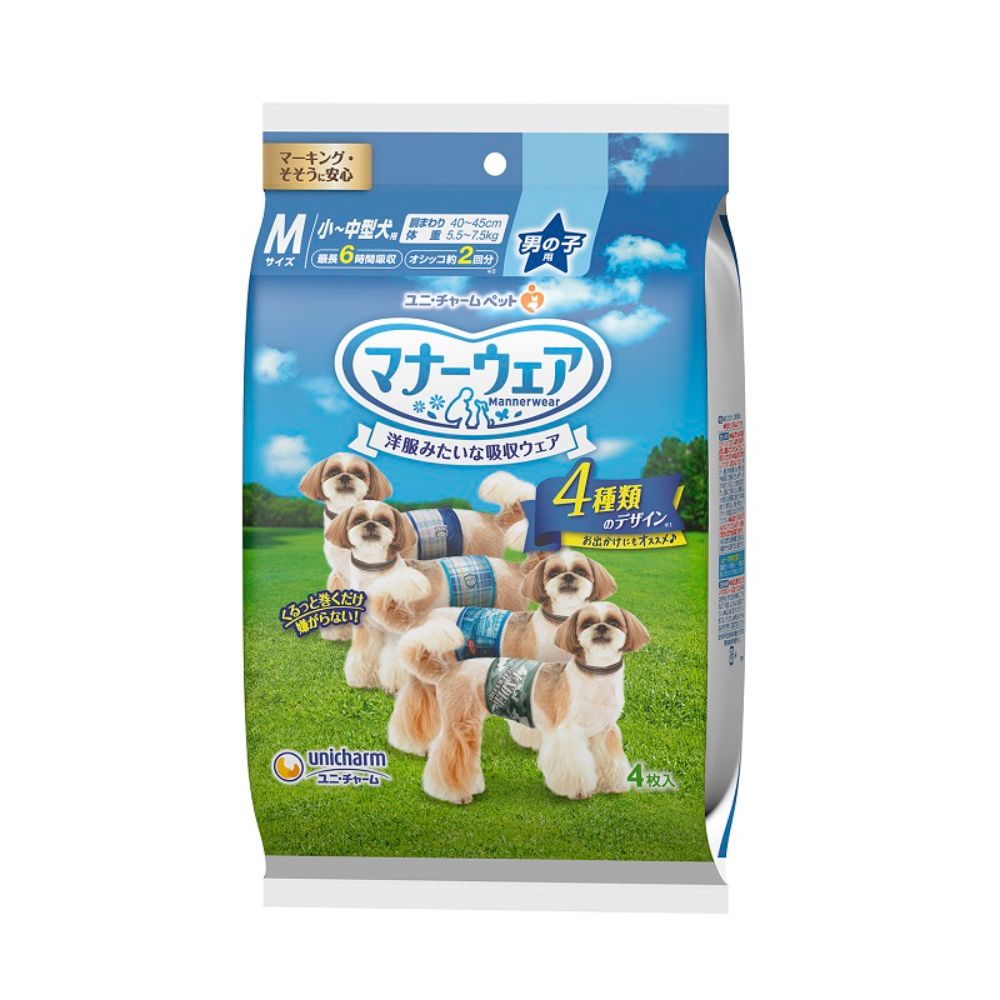 Unicharm Pet Male Dog Band TP M 4pcs