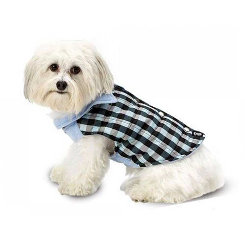 Petrageous Vail Checkered Dog Vest - Blue, Medium