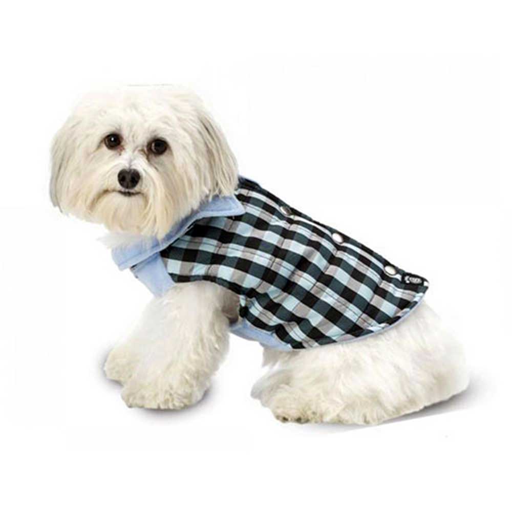 Petrageous Vail Checkered Dog Vest - Blue, X-Small