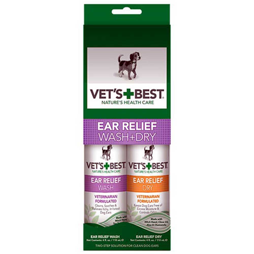 Vet's Best Ear Relief Wash&Dry 2pack