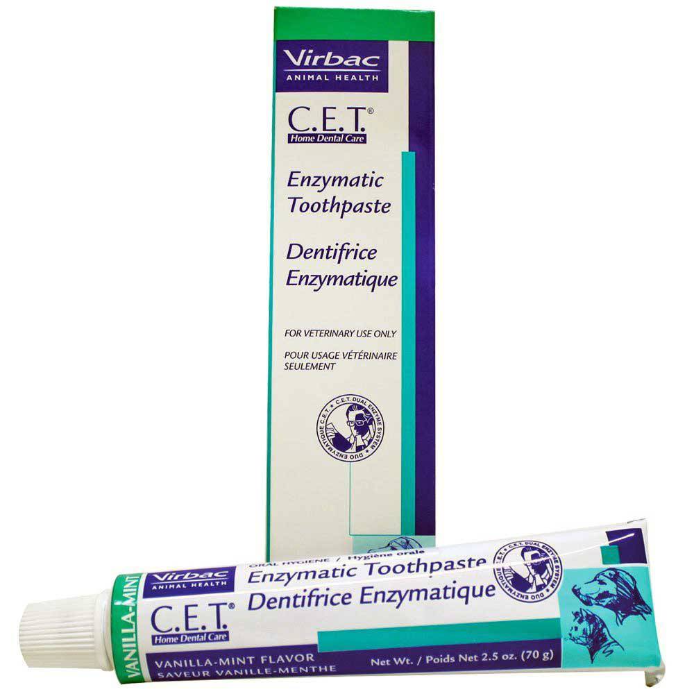 Virbac C.E.T Enzymatic Toothpaste for Dogs & Cats, Vanilla-Mint Flavor