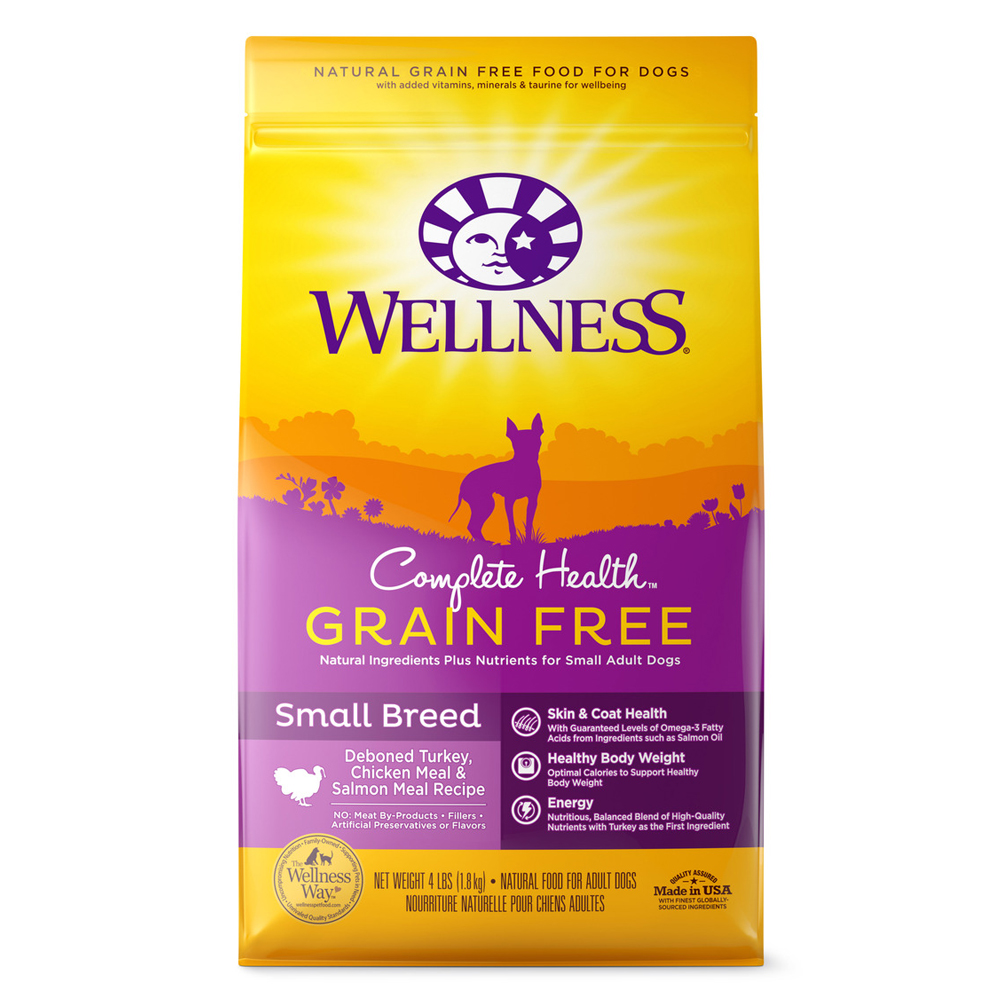 Wellness CH Grain Free SB Deboned Turkey, Chicken Meal And Salmon Meal Recipe, 4 lbs