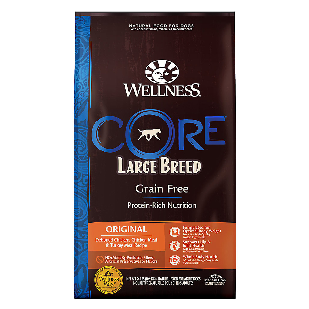 Wellness Core Grain Free Large Breed Chicken&Turkey 24 lbs