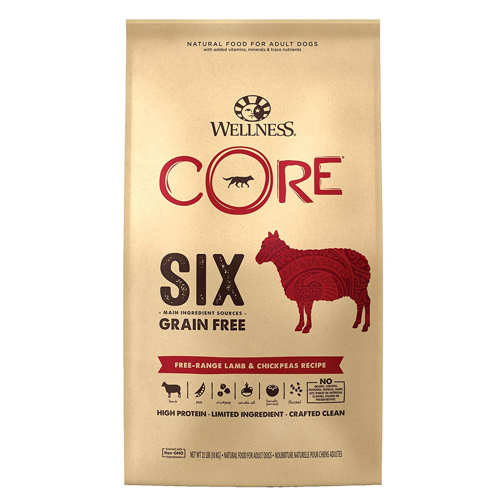 Wellness Core Six Grain Free Recipe For Dogs, 22 lbs