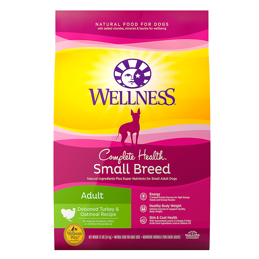 Wellness Complete Health Small Breed Turkey Recipe Adult Dry Dog Food, 12 lb