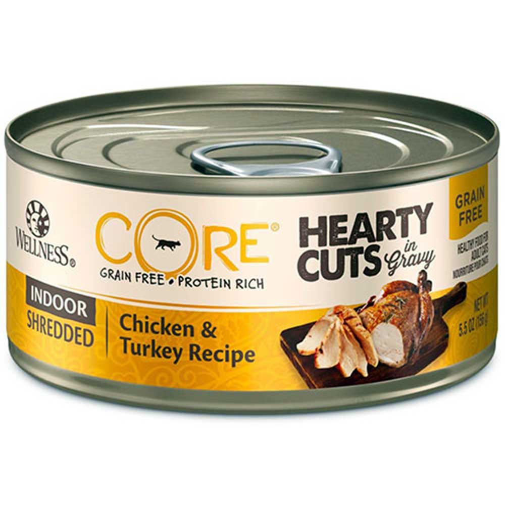 Wellness CORE Grain-Free Hearty Cuts In Gravy Indoor Shredded Chicken & Turkey