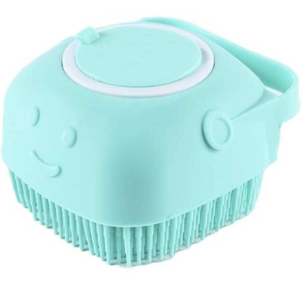 Wiggles Pet Shampoo Dispenser Brush Blue