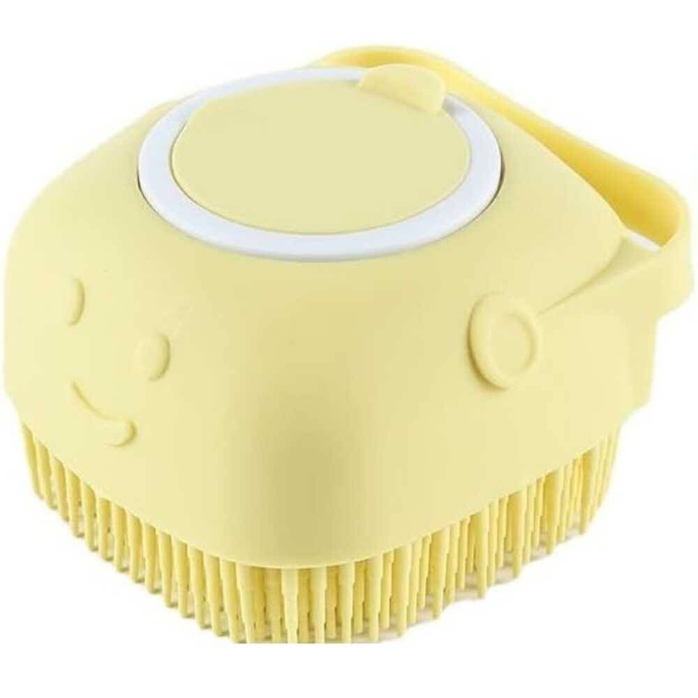 Wiggles Pet Shampoo Dispenser Brush  Yellow