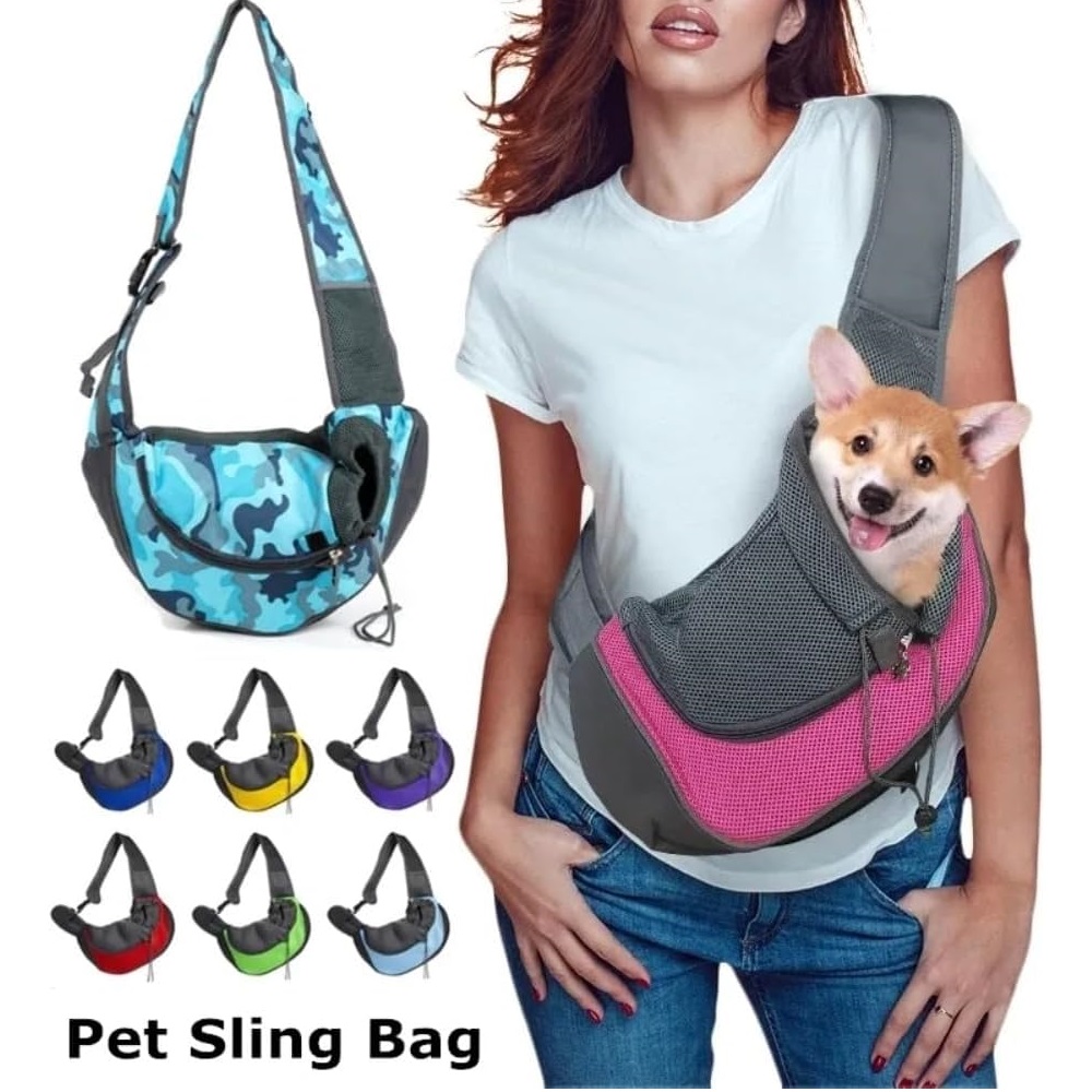 Wiggles Pet Shoulder Bag For Dogs And Cats Blue L