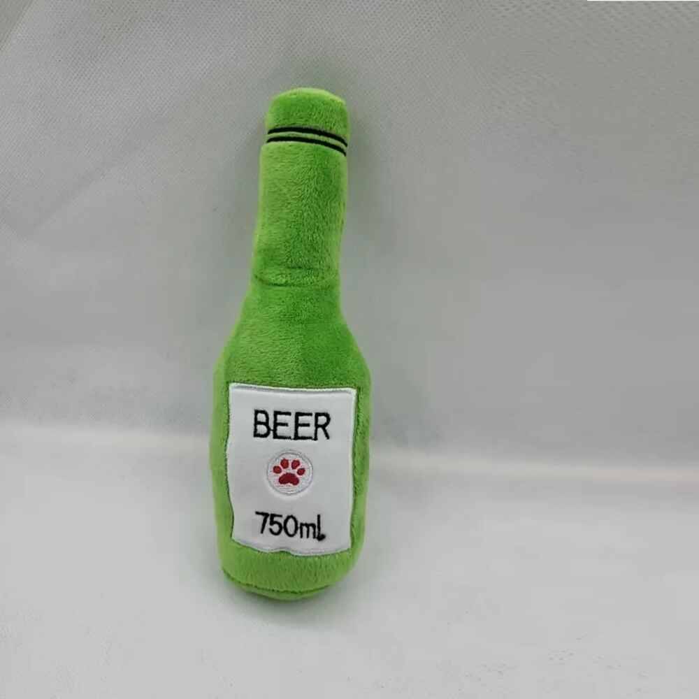 Wiggles Plush Squeaker Toy Beer Green