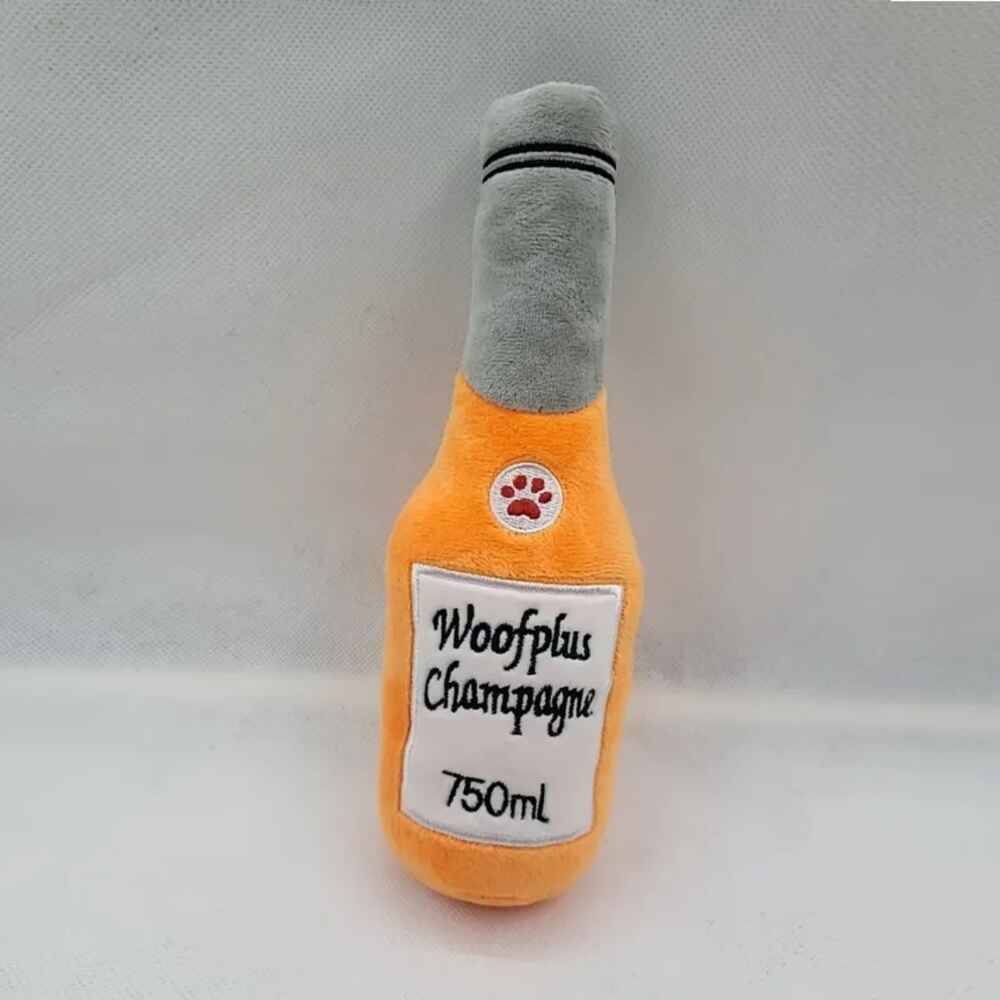 Wiggles Plush Squeaker Toy Beer Orange