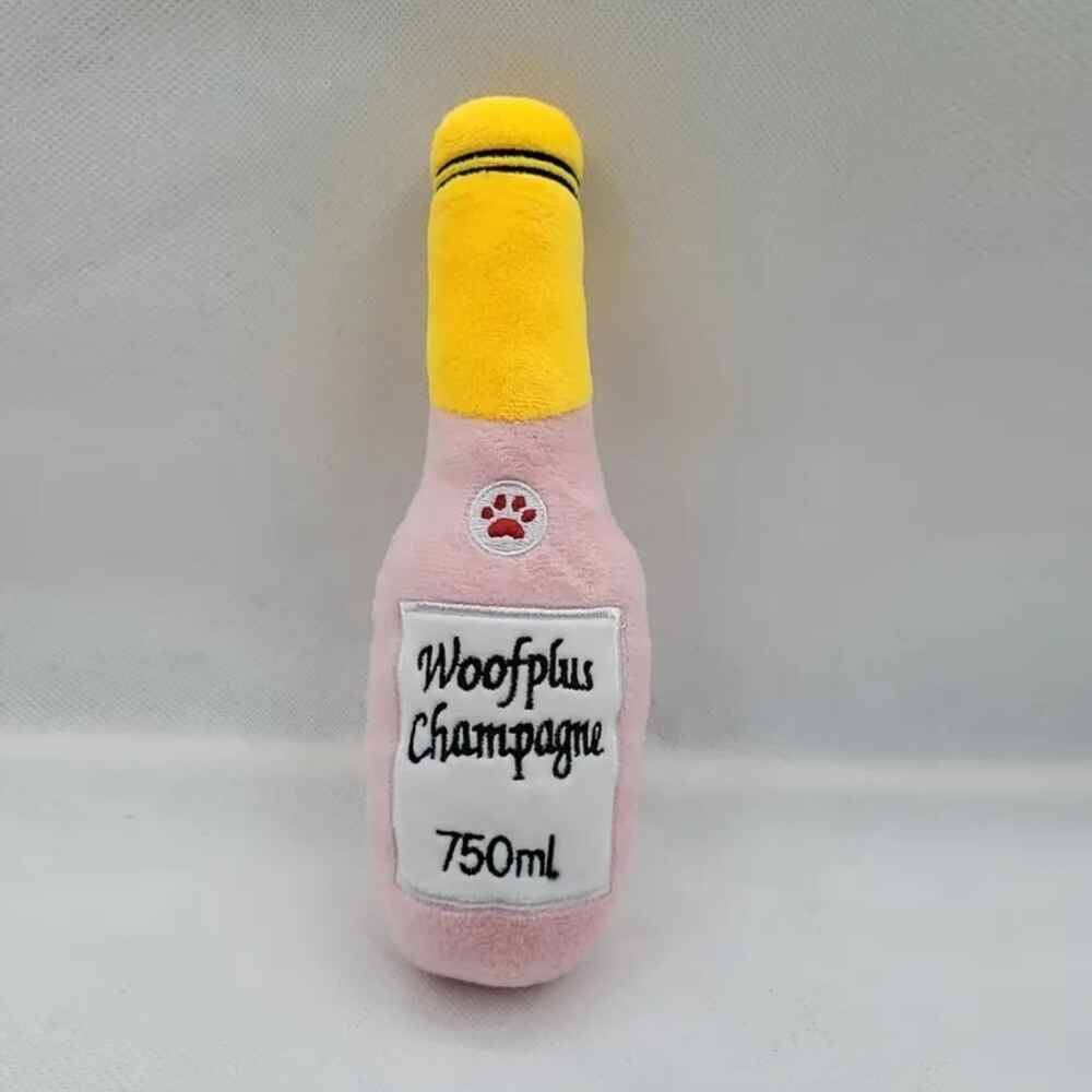 Wiggles Plush Squeaker Toy Beer Pink