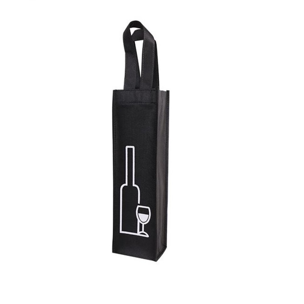 Wiggles Wine Bag w Handle Black 1 bottle