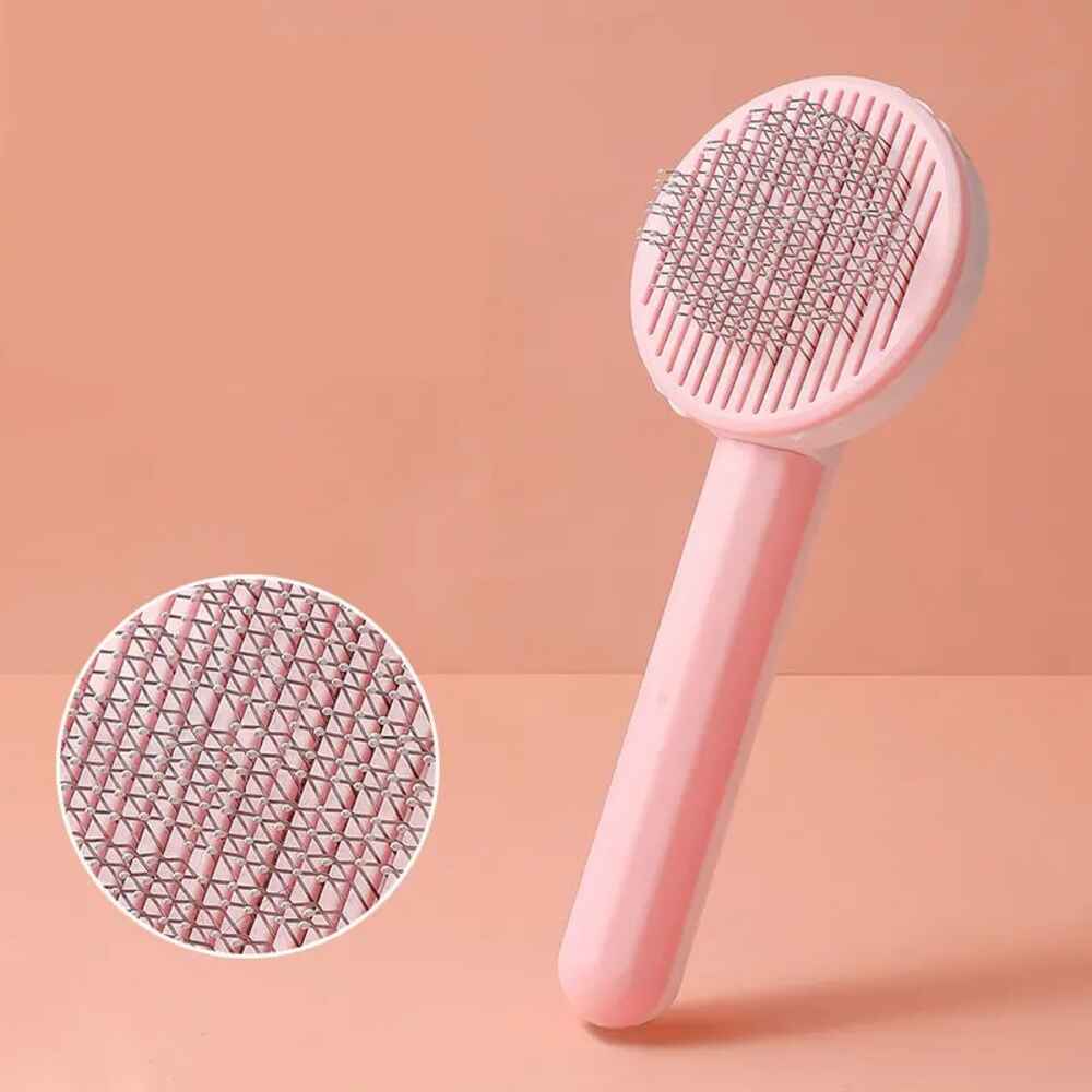 Wiggles Pet Grooming Brush White Pink