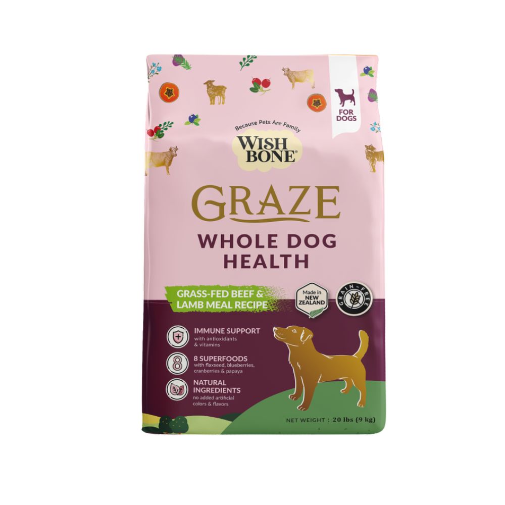 Wishbone Graze Lamb & Beef Whole Pet Health Dog Food 20lbs