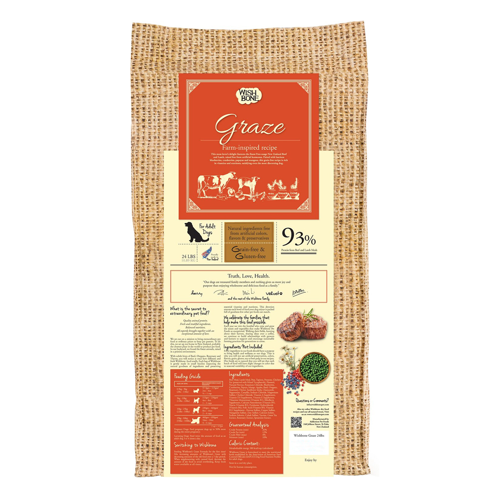 Wishbone Graze Grain Free Dog Food 24lb