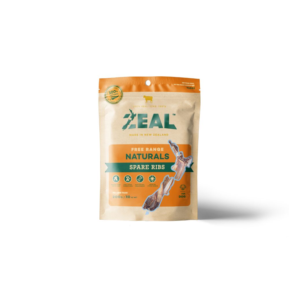 Zeal Free Range Naturals Dried Spare Ribs Dog Treats 200g