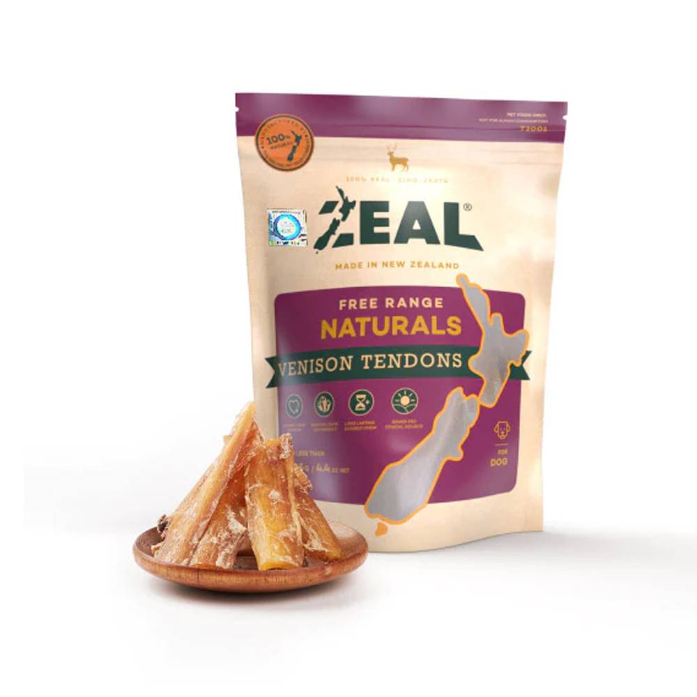 Zeal Free Range Naturals Dried Venison Tendons - Dog Treats