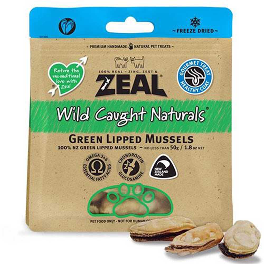 Zeal Free Range Naturals Zeal Green Lipped Mussels Freeze-Dried Cat Treats 50g